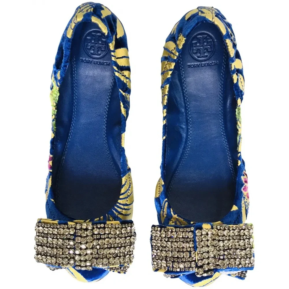 Tory Burch Viola Rare Embellished Bow Ballet Flat
